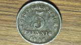 Germania - moneda de colectie WW1 - 5 pfennig 1916 D (Munchen) - varianta fier, mai raruta - stare buna !
