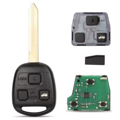 Cheie auto completa si programabila Techstar, compatibila cu Toyota Yaris, Avensis, Corolla, Carina &ndash; 433MHz, chip 4C, lama TOY47