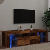 Cumpara ieftin Dulap TV cu lumini LED lemn vechi 140x36,5x40 cm lemn prelucrat