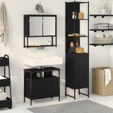 vidaXL Set de baie 3 piese &icirc;n stejar negru