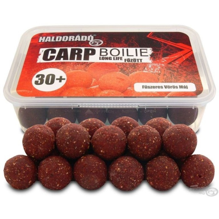 Haldorado - Boilies Carp Boilie Long Life 30+ 400g 30mm - Ficat rosu condimentat