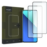 Folie de protectie Ecran HOFI Glass PRO+ pentru Xiaomi Redmi Note 13 4G, Sticla Securizata, Full Glue, Set 2 bucati, 2.5D, Neagra