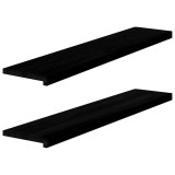 Cumpara ieftin Glafuri 2 buc maro-negru 120x30x2 cm lemn masiv de stejar