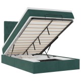 Cumpara ieftin Cadru de pat otoman cu saltele, catifea verde inchis 120x190cm