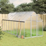 Sera Gradina Gossi Aluminiu Argintiu 445x169x195cm Policarbonat, Suprafata 7.5mp, Fereastra Aerisire, Usa
