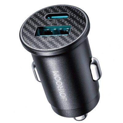 Incarcator Auto Joyroom JR-CCN16 Mini, 12W, 2.4A, 1 x USB-A - 1 x USB-C, Negru foto