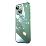 Husa Luxury MagSafe compatibila cu iPhone 12, Full protection, Margini colorate, Verde, Oem