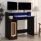 Gossi birou cu lumini led, negru, 97x45x90 cm, lemn prelucrat