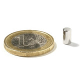 Magnet neodim cilindru &Oslash;4&amp;#215;6 mm, putere 600 g, N35