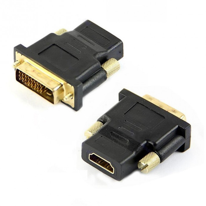 Adaptor DVI-D (24+1pin) tata la HDMI mama, negru, HOPE R