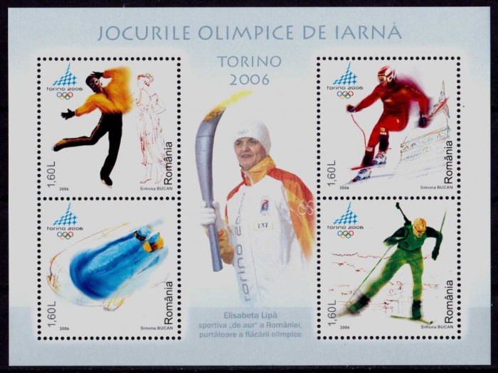 ✅RO 2006 ,LP 1709 ,&quot; J.O. de Iarna Torino 2006 &quot; , colita 368,MNH