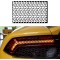 Set 2 folii autoadezive pentru stopuri auto, model honeycomb triangle, negru mat, 2 x 48x30 cm, oracal
