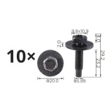 Set 10 surub fixare Chrysler 300 M (Lr), Aspen, Pacifica, Town_Country (Rg/Rs), Town_Country; Dodge Durango, Ram, Viper (Zb), multe aplicatii, Rapid