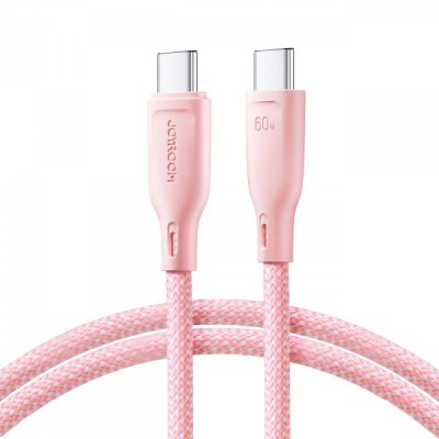 Cablu Date si Incarcare USB-C - USB-C Joyroom S-A34, 60W, 1m, Roz foto