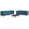 VidaXL Set canapele Chesterfield perne rulou 2 piese albastru catifea