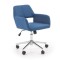 Scaun birou HM Morel, cadru cromat, tapiterie stofa, rotativ, mecanism de balans, 100 kg, albastru