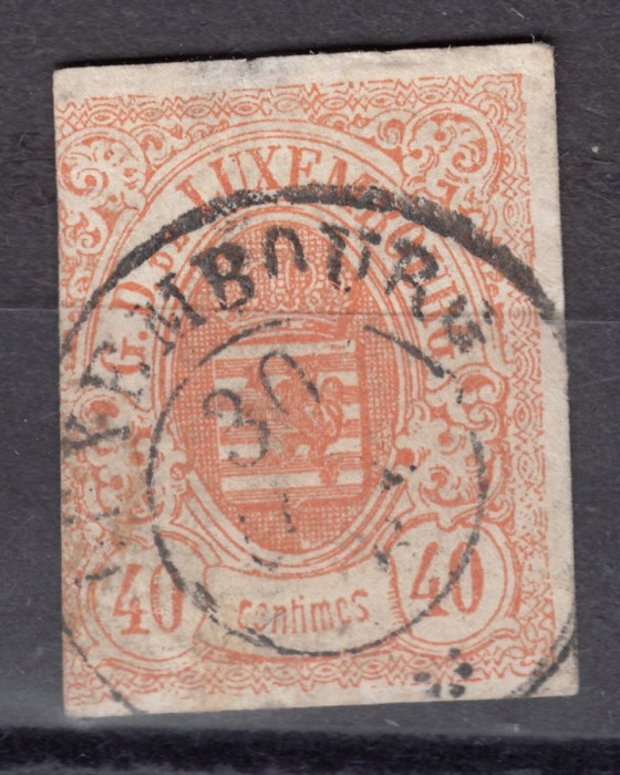 Luxembourg 1859 Definitives Coat of arms 40C orange Mi.11 used AM.386