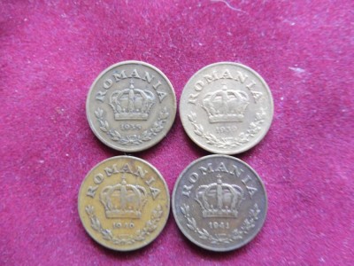ROMANIA - LOT 4 MONEDE 1 LEU 1938 / 1939 / 1940 / 1941 (288) foto
