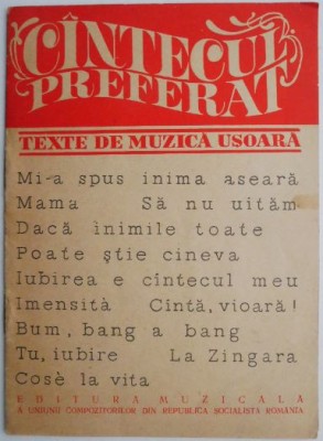 Cantecul preferat. Texte de muzica usoara foto