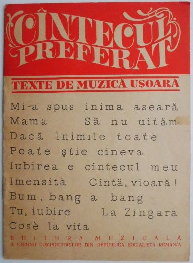 Cantecul preferat. Texte de muzica usoara