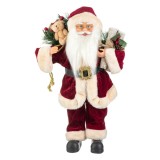 Figurină Decorativă Crăciun, Moș Crăciun, 45cm, Culoare Bordo, Poliester, Oem