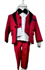Costum Elegant 5 piese Bordo - 6 luni foto