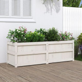 Jardiniera de gradina, alb, 150x50x50 cm, lemn masiv de pin GartenMobel Dekor, vidaXL