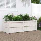 Cumpara ieftin Jardinieră de grădină, alb, 150x50x50 cm, lemn masiv de pin