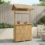 vidaXL Masă de bar exterioară natural 115 x 95 x 214 cm Bambus 42028064