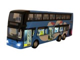 Macheta Autobuz albastru din metal cu sunete si lumini 1:42