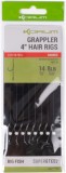 Carlige Legate KORUM Grappler Hair Rigs Barbed, Nr.10, 38cm, 5buc/pac