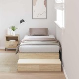 VidaXL Cadru de pat cu depozitare Stejar Sonoma 236.5 x 90 x 31.5 cm