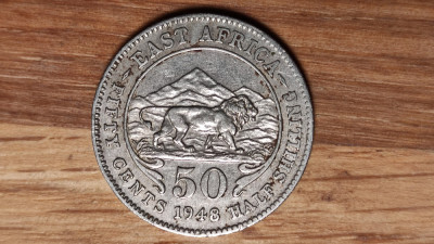 Africa de Est - moneda istorica - 50 cents 1948 - stare foarte buna - George VI foto