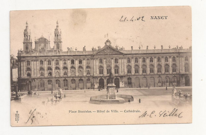 FV4-Carte Postala- FRANTA - Nancy, Place Stanislas, circulata 1902