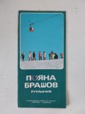 Poiana Brasov - pliant harta turistica in limba rusa anii 70, 65x22cm