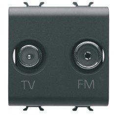 Priza TV+FM 2M Gewiss Chorus negru GW12381