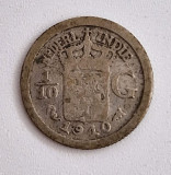 moneda argint _ Indiile Orientale de Est (Indonesia) _ 1/10 Gulden 1910_km # 311