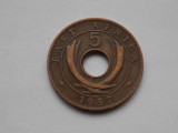 5 CENTS 1957 EAST AFRICA