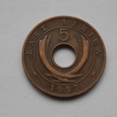 5 CENTS 1957 EAST AFRICA