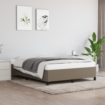 vidaXL Cadru de pat fără saltea, gri taupe, 140x190 cm, textil 347062 foto