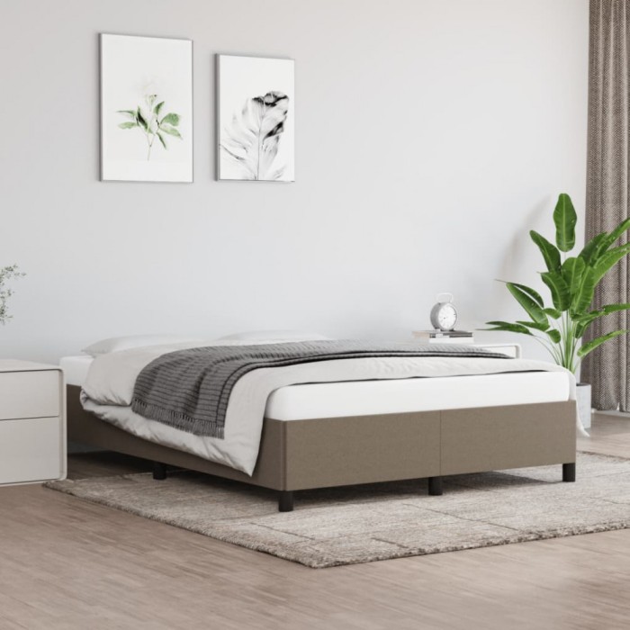 vidaXL Cadru de pat fără saltea, gri taupe, 140x190 cm, textil 347062