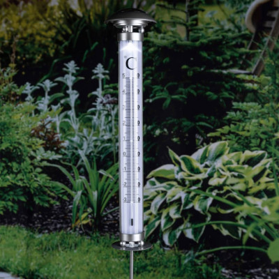 HI Lampă solară cu termometru pentru grădină foto