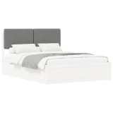 vidaXL Cadru de pat cu tăblie tapițată cu headboard Negru 180 x 200 cm 3398091