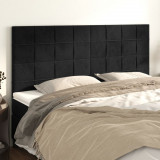 VidaXL Tăblii de pat, 4 buc, negru, 80x5x78/88 cm, catifea