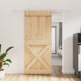 VidaXL Ușă glisantă cu set feronerie, 90x210 cm, lemn masiv de pin