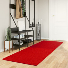 vidaXL Covor HUARTE, fir scurt, moale și lavabil, roșu, 80x250 cm