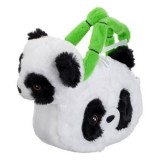 Panda de Plus cu Geantă cu M&acirc;nere din Bambus, 22 cm, CMCLASS