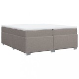 Cumpara ieftin Pat box spring cu saltea, gri taupe, 200x200 cm, textil