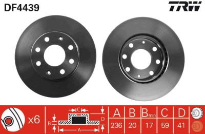 TRW DF4439 Disc frana foto