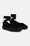 Answear Lab espadrile din piele intoarsa culoarea negru